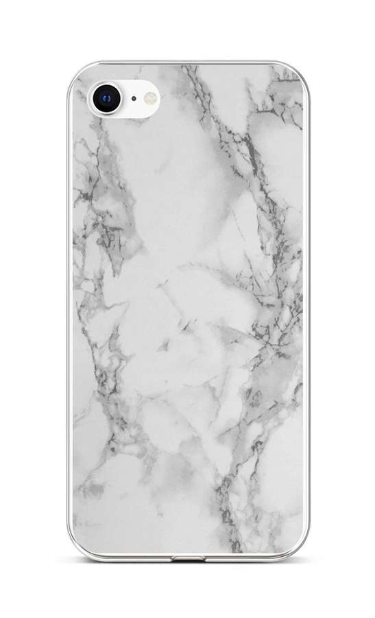 Zadní silikonový kryt STYLE na iPhone SE 2020 Mramor bílý