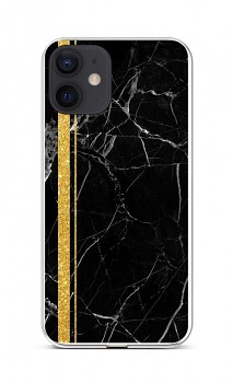 Zadní silikonový kryt STYLE na iPhone 12 Mramor černo-zlatý