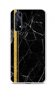 Zadní silikonový kryt STYLE na Realme 7 Mramor černo-zlatý