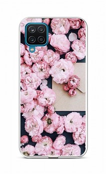 Zadní silikonový kryt na Samsung A12 Růžové květy