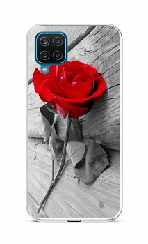 Zadní silikonový kryt na Samsung A12 Červená růže