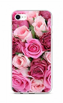 Zadní silikonový kryt na iPhone SE 2020 Růžové růžičky