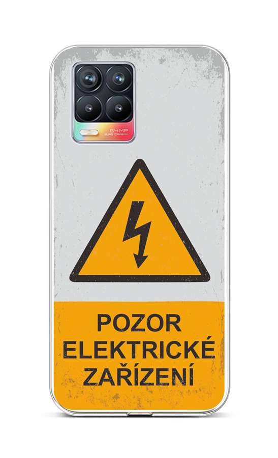 Zadní silikonový kryt na Realme 8 Pozor elektrické zařízení