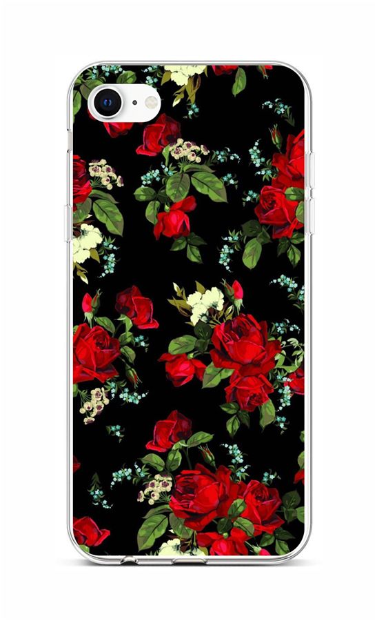 Zadní silikonový kryt na iPhone SE 2020 Květy růží