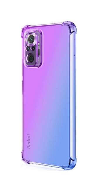 Zadní silikonový kryt na Xiaomi Redmi Note 10 Pro Shock duhový fialovo-modrý