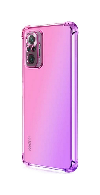 Zadní silikonový kryt na Xiaomi Redmi Note 10 Pro Shock duhový růžovo-fialový