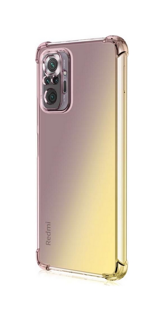 Zadní silikonový kryt na Xiaomi Redmi Note 10 Pro Shock duhový purpurovo-žlutý