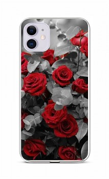 Zadní silikonový kryt na iPhone 11 Červené růže mix
