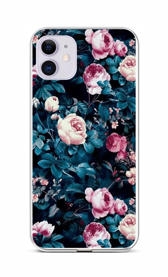 Levně Kryt TopQ iPhone 11 silikon Růžičky 58942 (pouzdro neboli obal na mobil iPhone 11)