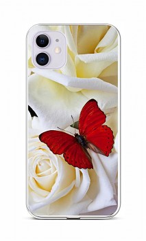 Zadní silikonový kryt na iPhone 11 Červený motýl