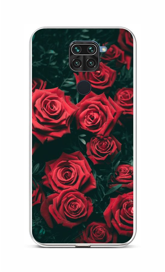 Zadní silikonový kryt na Xiaomi Redmi Note 9 Červené růžičky