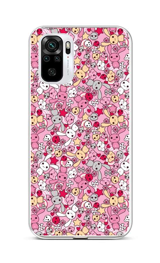 Zadní silikonový kryt na Xiaomi Redmi Note 10 Pink Bunnies
