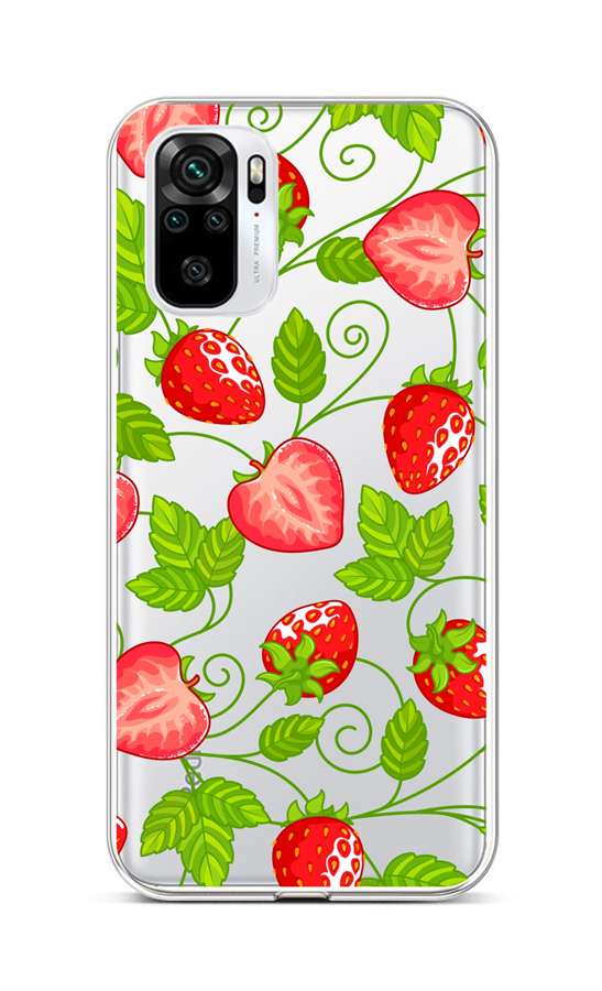 Zadní silikonový kryt na Xiaomi Redmi Note 10 Strawberries
