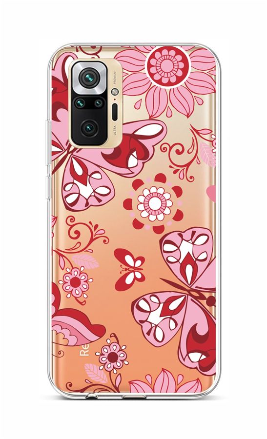 Zadní silikonový kryt na Xiaomi Redmi Note 10 Pro Pink Butterfly 