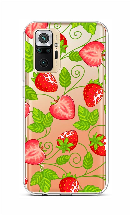 Zadní silikonový kryt na Xiaomi Redmi Note 10 Pro Strawberries  