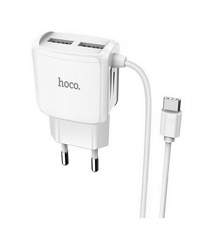 Nabíječka HOCO C59A Mega Joy včetně USB-C datového kabelu Dual 2.4A bílá 