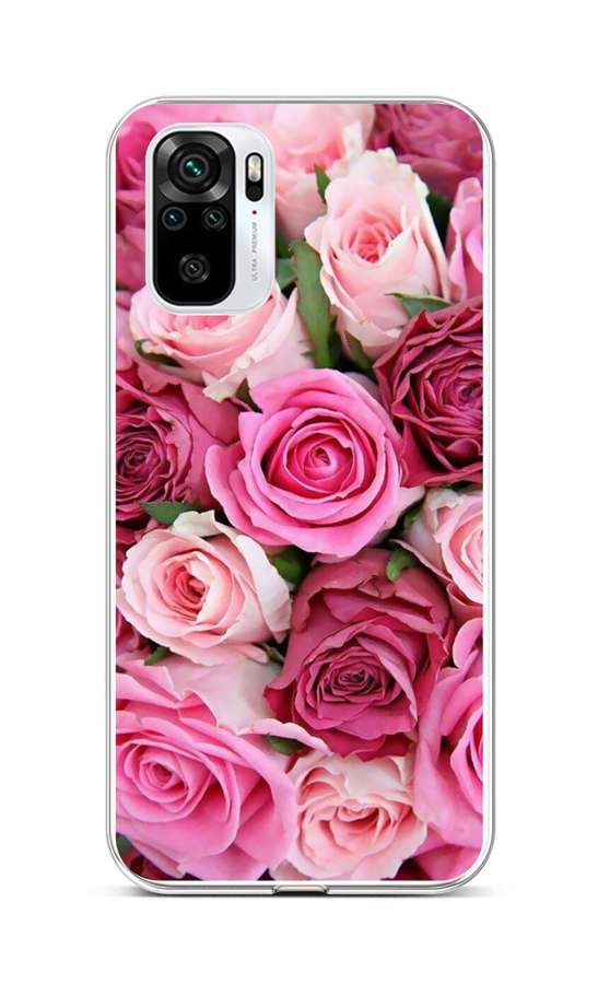 Zadní silikonový kryt na Xiaomi Redmi Note 10 Růžové růžičky