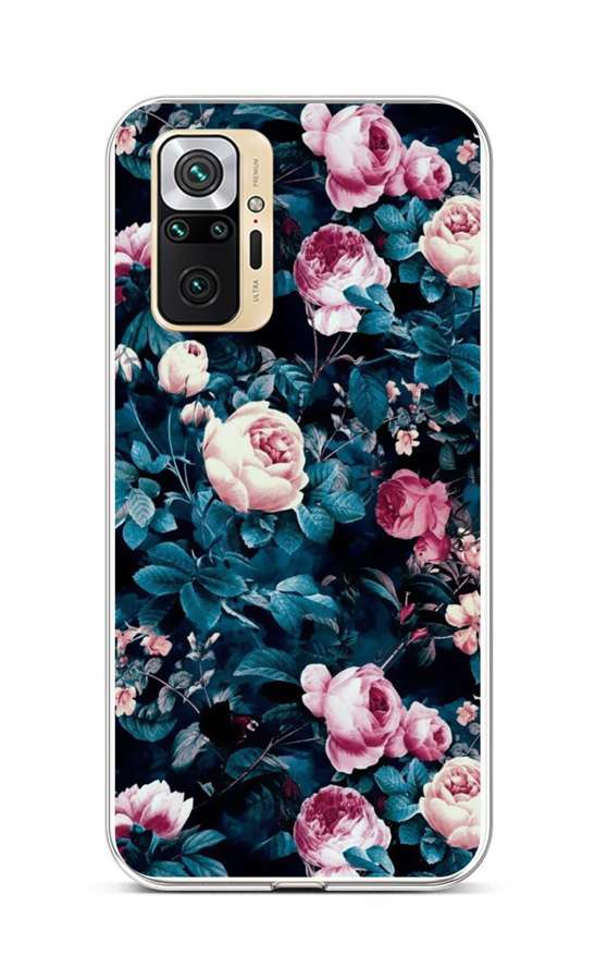 Zadní silikonový kryt na Xiaomi Redmi Note 10 Pro Růžičky