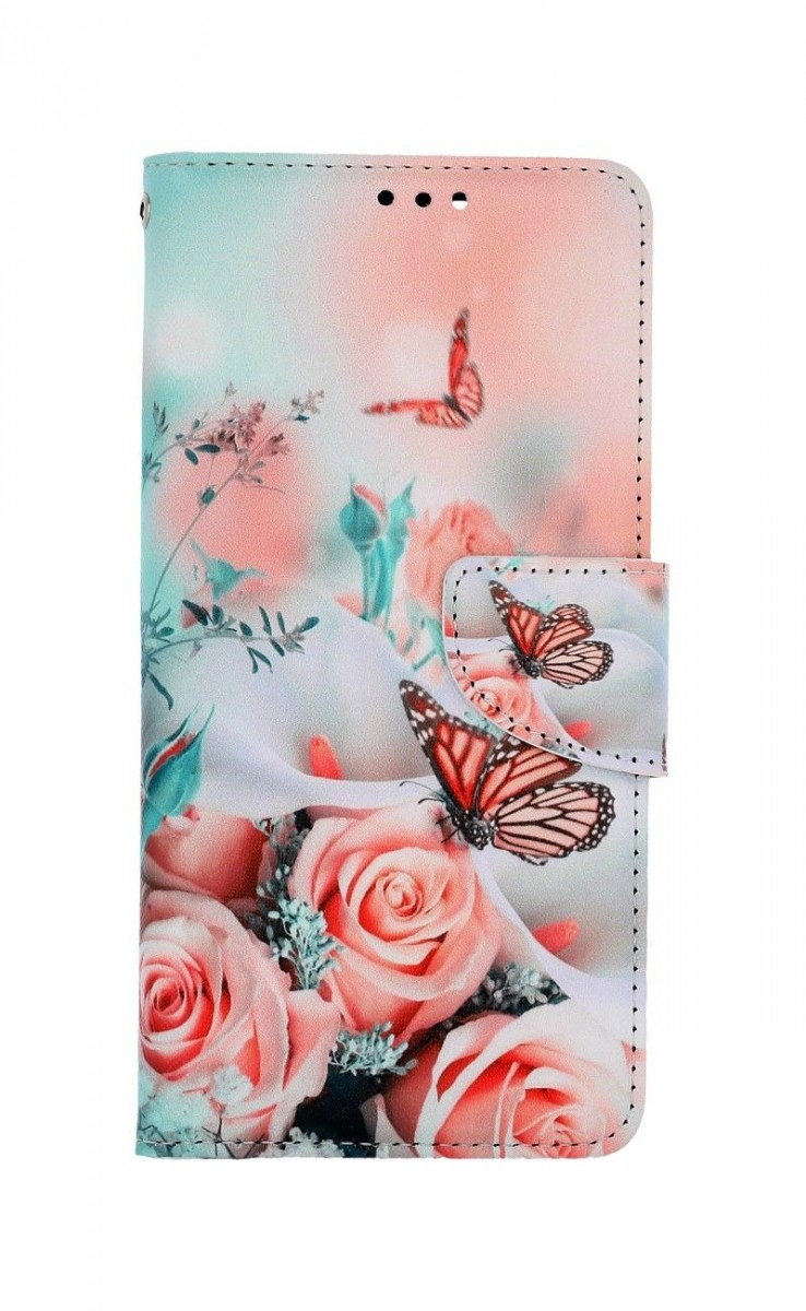 Knížkové pouzdro na Xiaomi Redmi Note 10 Pro Růže s motýlem