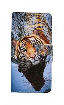 Knížkové pouzdro na Samsung A12 Hnědý tygr