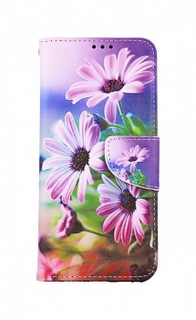 Knížkové pouzdro na Samsung A12 Fialové květy
