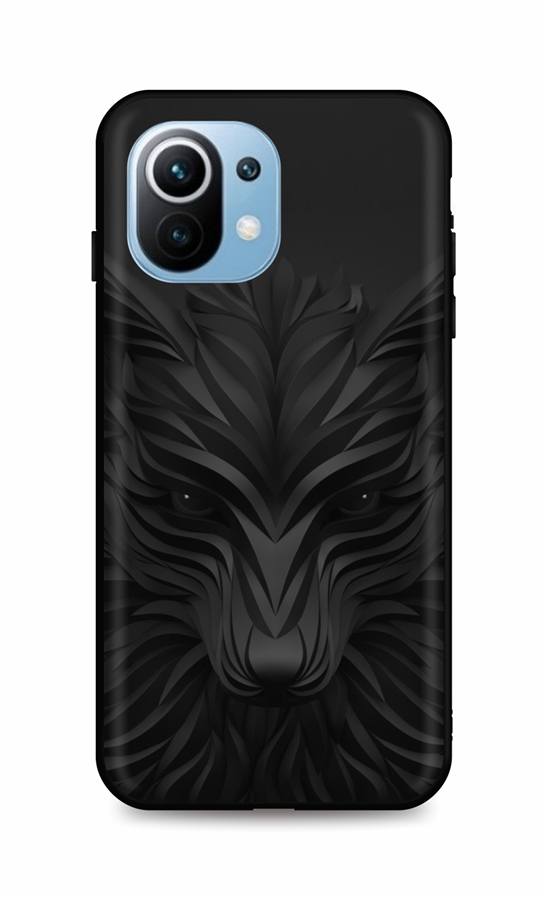 Zadní silikonový kryt DARK na Xiaomi Mi 11 Lite Černý vlk 