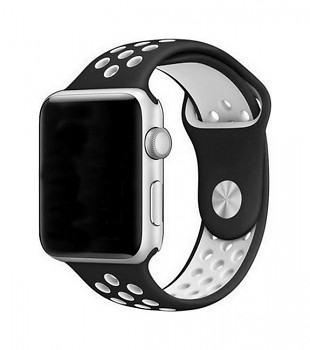 Silikonový řemínek Bubble pro Apple Watch 3-4-5-6-SE 42-44mm černo-bílý
