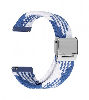 Pletený řemínek Braid pro Apple Watch 3-4-5-6-SE 38-40mm modro-bílý