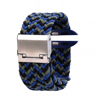 Pletený řemínek Braid pro Apple Watch 3-4-5-6-SE 38-40mm modro-šedý