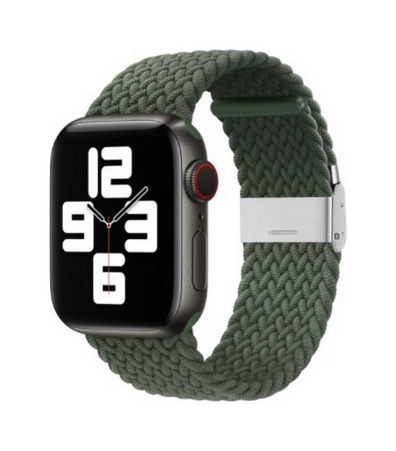 Pletený řemínek Braid pro Apple Watch 3-4-5-6-SE 42-44mm zelený