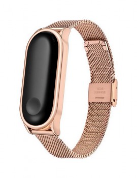 Ocelový řemínek LUXURY pro Xiaomi Mi Band 3-4-5-6 rose gold