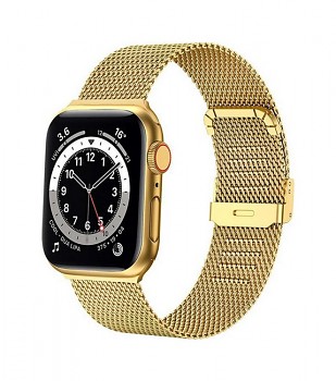 Ocelový řemínek LUXURY pro Apple Watch 3-4-5-6-SE 42-44mm zlatý