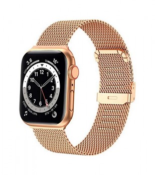 Ocelový řemínek LUXURY pro Apple Watch 3-4-5-6-SE 42-44mm rose gold