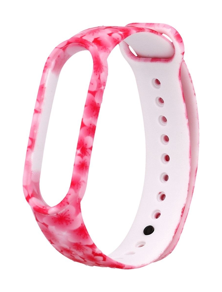 Silikonový řemínek Basic pro Xiaomi Mi Band 5-6 Růžové kvítky   