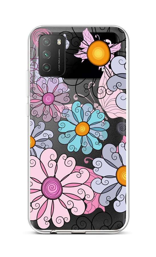 Levně Kryt TopQ Xiaomi Poco M3 silikon Colorful Daisy 60611 (pouzdro neboli obal na mobil Xiaomi Poco M3)