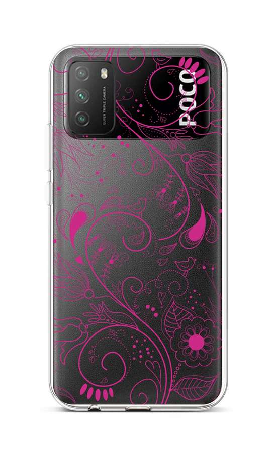 Levně Kryt TopQ Xiaomi Poco M3 silikon Pink Ornament 60626 (pouzdro neboli obal na mobil Xiaomi Poco M3)