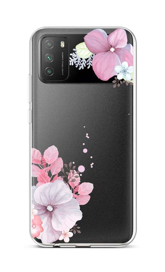 Levně Kryt TopQ Xiaomi Poco M3 silikon Violet Blossom 60629 (pouzdro neboli obal na mobil Xiaomi Poco M3)
