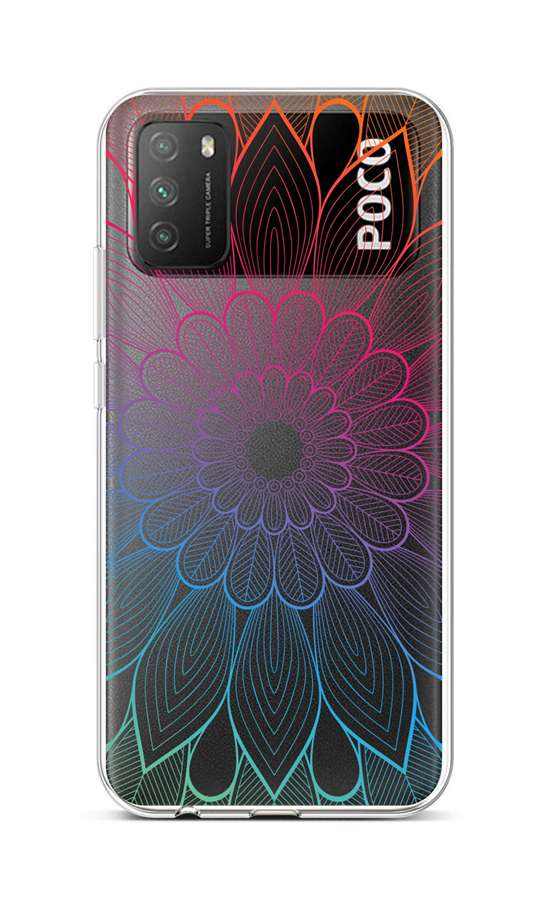 Zadní silikonový kryt na Xiaomi Poco M3 Rainbow Mandala