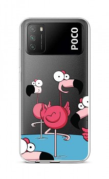 Zadní silikonový kryt na Xiaomi Poco M3 Cartoon Flamingos