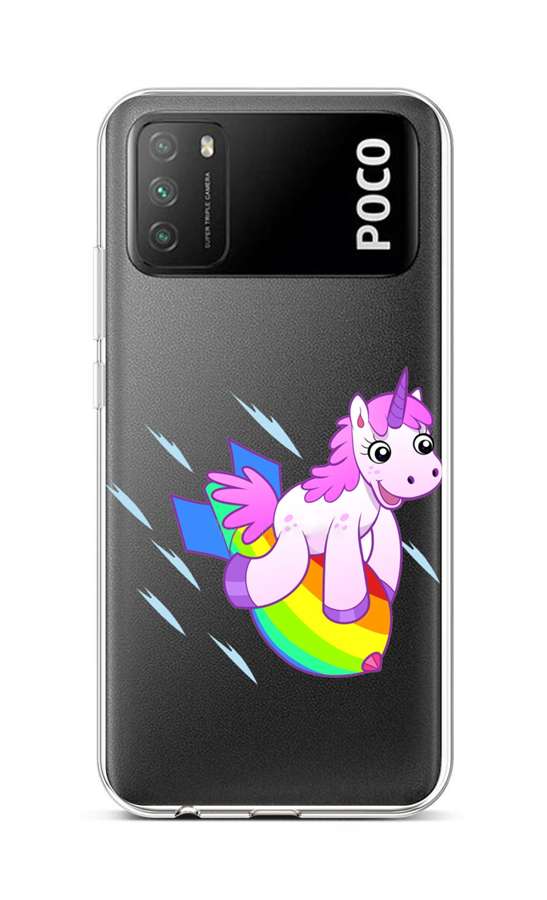 Levně Kryt TopQ Xiaomi Poco M3 silikon Flying Unicorn 60644 (pouzdro neboli obal na mobil Xiaomi Poco M3)