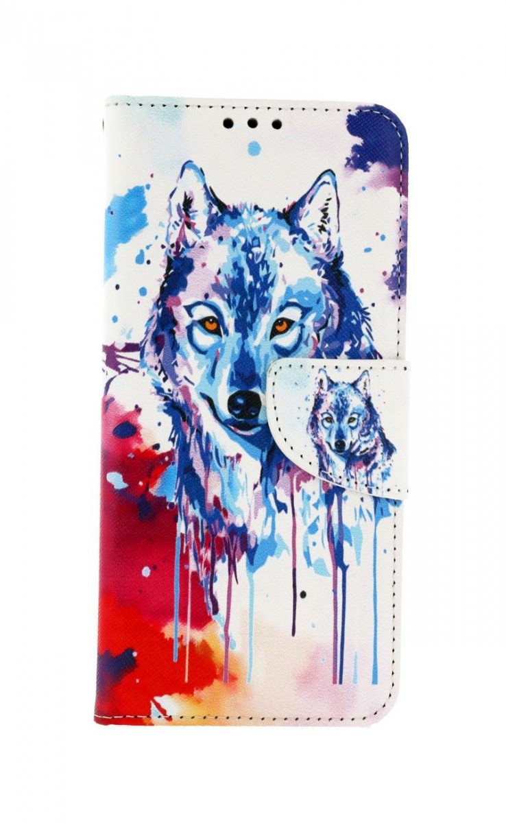 Levně Pouzdro TopQ Samsung A22 knížkové Kresba vlka 60687 (obal neboli kryt na mobil Samsung A22)