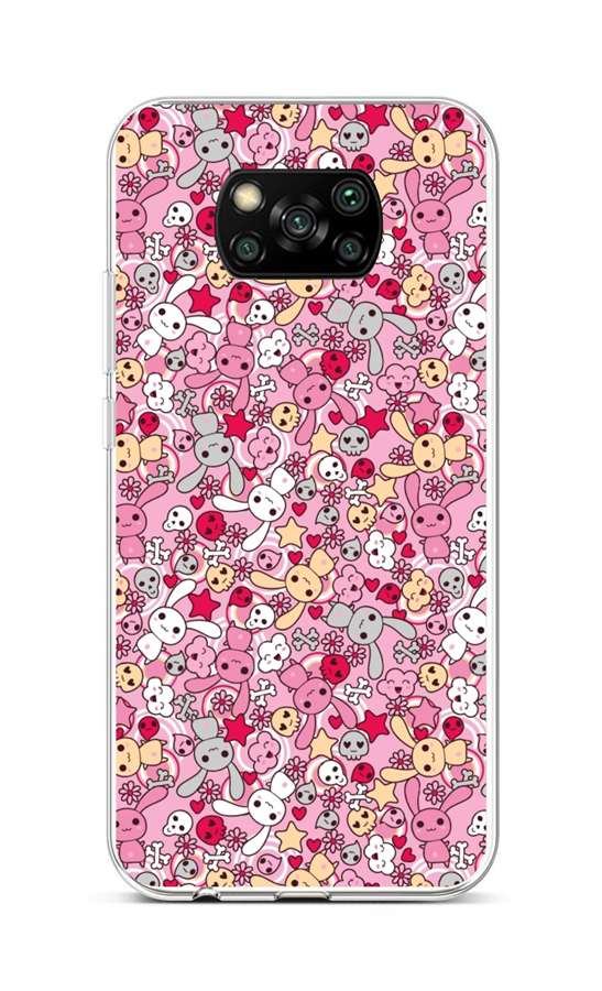 Zadní silikonový kryt na Xiaomi Poco X3 Pink Bunnies