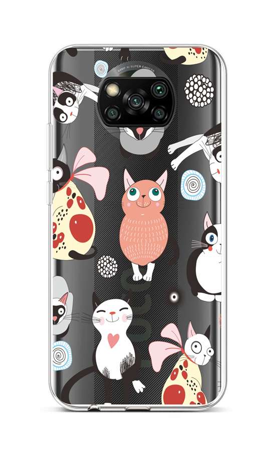 Levně Kryt TopQ Xiaomi Poco X3 silikon Cats 2 60825 (pouzdro neboli obal na mobil Xiaomi Poco X3)
