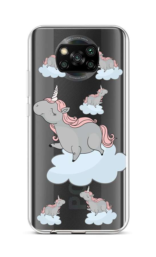 Levně Kryt TopQ Xiaomi Poco X3 silikon Grey Unicorns 60832 (pouzdro neboli obal na mobil Xiaomi Poco X3)