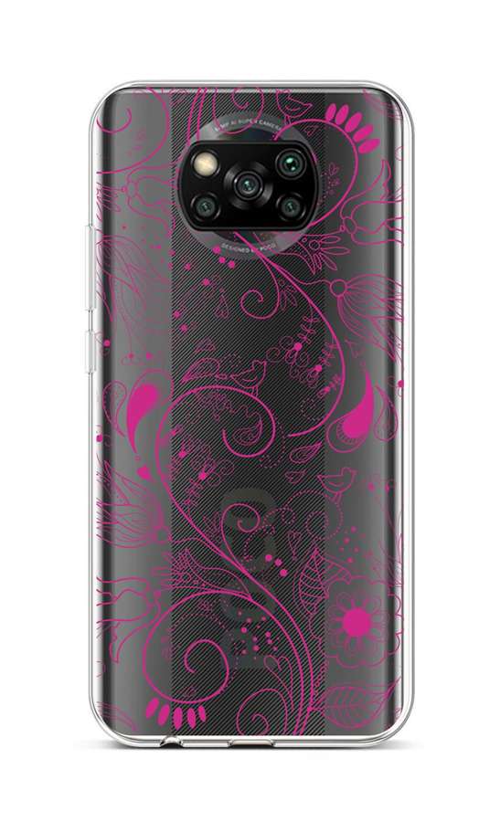 Levně Kryt TopQ Xiaomi Poco X3 silikon Pink Ornament 60843 (pouzdro neboli obal na mobil Xiaomi Poco X3)