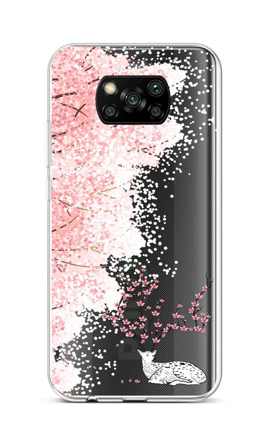 Levně Kryt TopQ Xiaomi Poco X3 silikon Blooming Deer 60845 (pouzdro neboli obal na mobil Xiaomi Poco X3)