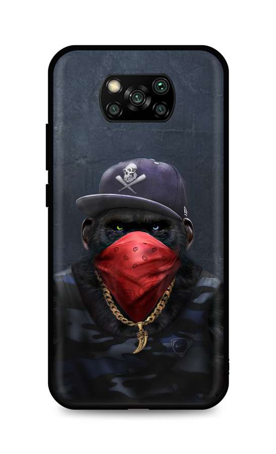 Levně Kryt TopQ Xiaomi Poco X3 silikon Monkey Gangster 60924 (pouzdro neboli obal na mobil Xiaomi Poco X3)