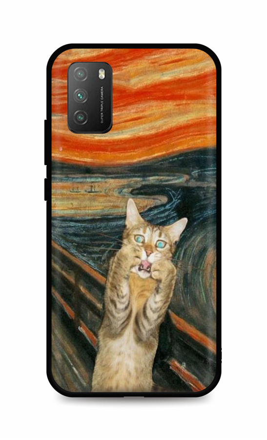 Zadní silikonový kryt DARK na Xiaomi Poco M3 Scared Cat