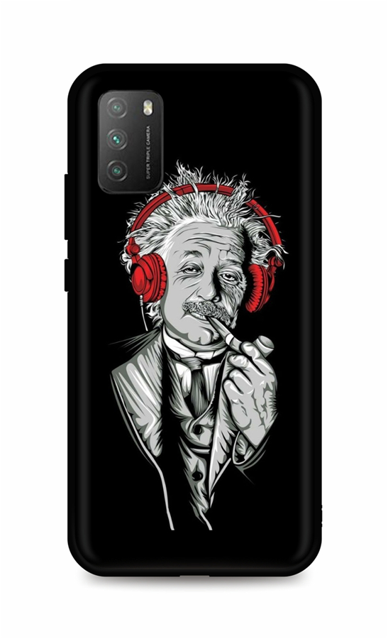 Zadní silikonový kryt DARK na Xiaomi Poco M3 Albert Einstein