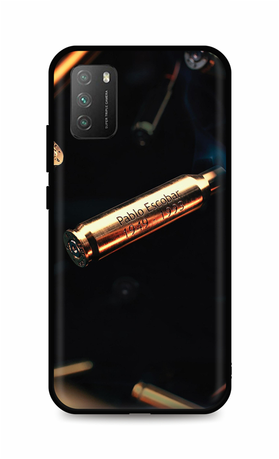 Zadní silikonový kryt DARK na Xiaomi Poco M3 Pablo Escobar Bullet